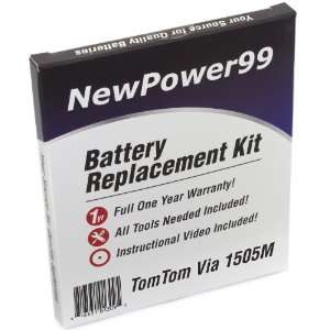  TomTom Via 1505M Battery Replacement Kit with Installation 