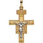   Silver San Damiano Crucifix Pendant Necklace Engraving Font Helvetica