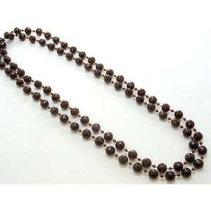  Brown Faceted Beaded Necklace 48 Inch Long Office 