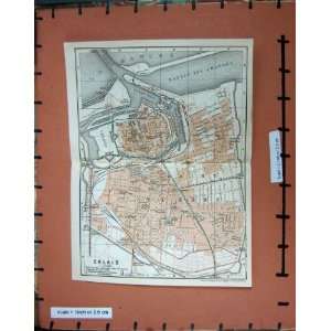 MAP FRANCE 1913 STREET PLAN CALAIS SAINT PIERRE PORT