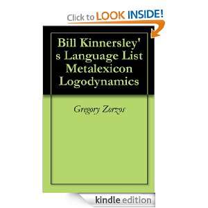 Bill Kinnersleys Language List Metalexicon Logodynamics Gregory 