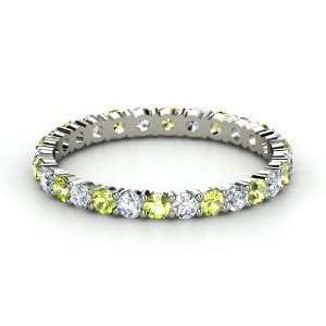  Rich & Thin Eternity Band, Platinum Ring with Peridot 