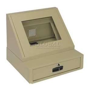   Console Counter Top Security Computer Cabinet   Putty