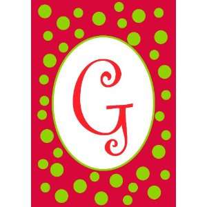  Christmas Polka Dot Monogram G Garden Flag
