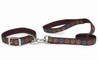 East Side Collection Peace Sign Nylon Dog Collar  