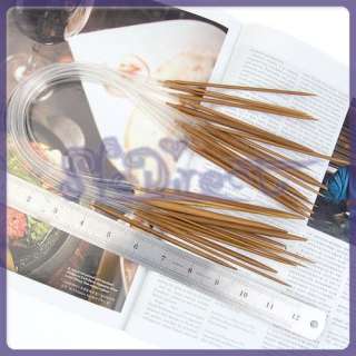 11 pcs Bamboo Circular Knitting Needles Sizes 2.0 5.0mm  