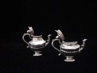 Solid Sterling Miniature Tea Set with Sterling Tray Vintage Antique 