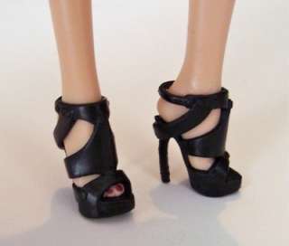NEW Basics Model Muse Black Ankle Strap Strappy High Heels Barbie Doll 