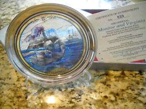 Fighting Ships of the Navy Pewter Stained Glass Plates  