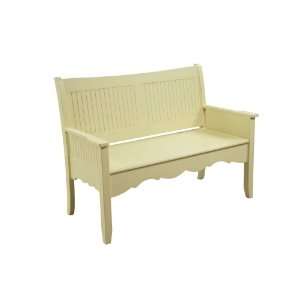 Powell Color Story Country Style Storage Bench, Butter Yellow:  