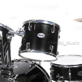 NEW 5 PIECE BLACK FULL SIZE DRUM SET + CYMBALS & THRONE  