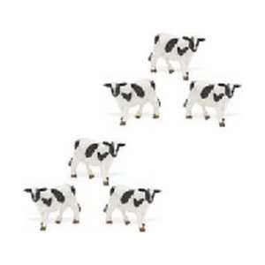  Ho Scale Farm Cow Animal Figures 6 Pc: Toys & Games
