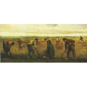   Van Gogh   24 x 10 inches   Farmers Planting Potatoes