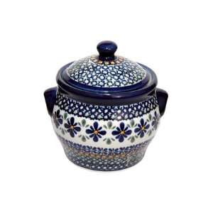    Polish Pottery Mosaic Flower Small Canister
