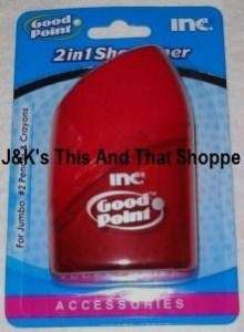 INC. Good Point 2 In 1 Pencil Sharpener   Red 724328860107  