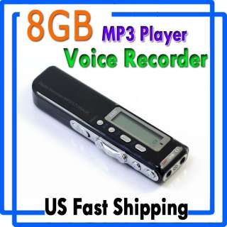   8GB USB Digital Activated Voice Recorder Mp3 player Dictaphone Black
