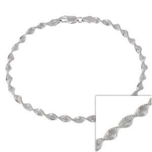   Sterling Silver 3mm Italian Twisted Magic Chain Bracelet 7 Jewelry