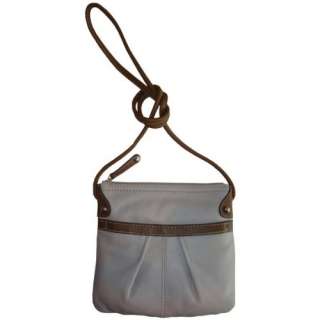  Womens Tignanello Purse Handbag Two Tone Leather X Body 