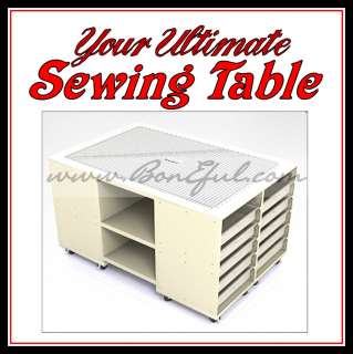 BOOAK Sewing Machine Serger Table Fabric Quilt *Storage  