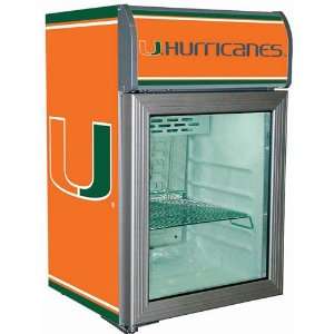    Miami, Fl Hurricanes Glass Door Refrigerator