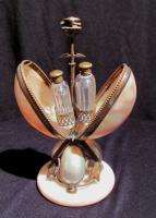 Antique Victorian Perfume Bottle Set Shell Form Circa 1860  