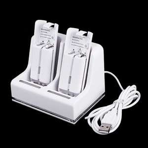Wii Remote Controller Dual Charger Accelerator Supported 2*2800mAh 
