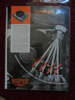   Print Ad GARRARD Zero 100 Record Player Turntable w/ Tangent Tracking
