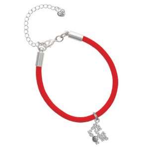  the Sweet Spot with Silver Softball/Baseball Charm on a Scarlett Red 