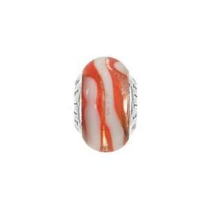   Candy Cane Colored Murano Glass Bead For Petites Charm Bracelets Only