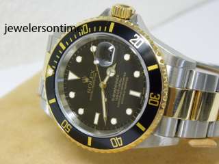 2004 Rolex 18K/SS Submariner Black SEL ref# 16613 Mint  