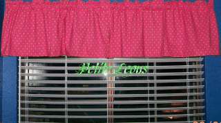 NEW 42X14 Polka Dot Hot Pink Lime Green Curtain Valance  