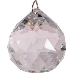  CRYSTAL   FACETED SPHERE 30MM CLEAR