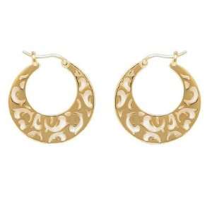  18K Gold Plated 26 mm Large Wave Creole Hoop Style 