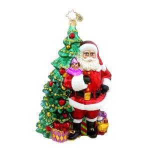Christopher Radko Glass Takin A Moment Santa & Tree Christmas 