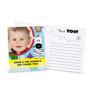  Safari Friends 1st Birthday Personalized Thank You Notes 