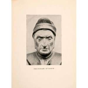  1902 Print Death Mask Dante Italian Poet Prose Writer 