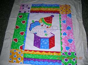   Baby Panel Clown Fun 100% Cotton Fabric 45x36 Jack In the Box  