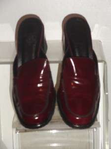   Womens Burgundy Leather Slides Sandals Shoe Shoes Size 7 B  