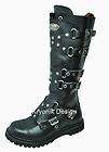 Demonia Gravel 22 goth gothic cyber punk combat knee high boots women 