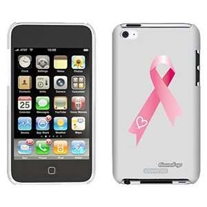  Pink Ribbon Heart on iPod Touch 4 Gumdrop Air Shell Case 
