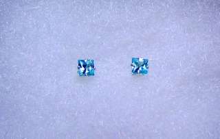   Square Earrings Set in S/S, Cambodia, .40 Carats, VVS, 3 mm Squares
