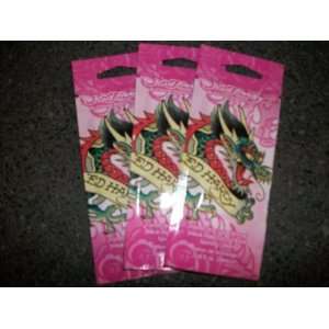  3 packets Ed Hardy Dragon Rose Dark Bronzer w/Coco Butter 