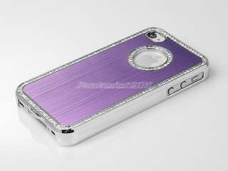   Rhinestone Chrome Hard Case Cover F Verizon Sprint iPhone 4S  