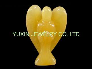 YNA195 Sinkiang topaz carved angel with wing figurine  
