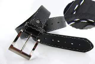 Mens Stylish Double Line PU Leather Belts B02  
