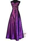 Sexy V Beaded Pleated Evening Gowns L Purple