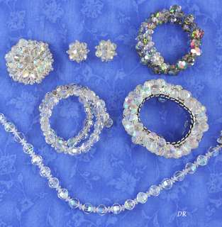 IRIDESCENT Bead Jewelry Bracelets Necklace Earrings Pin  