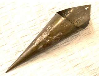Antique Hammered Brass & Tin Cone Wall Pocket ENGLAND  