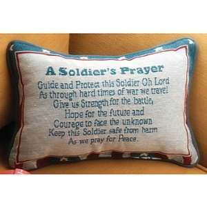  Woven Soldiers Prayer Tapestry Pillow Troops Armed Forces 