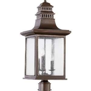   Light Oiled Bronze Outdoor Post Lantern 7046 3 86: Home Improvement